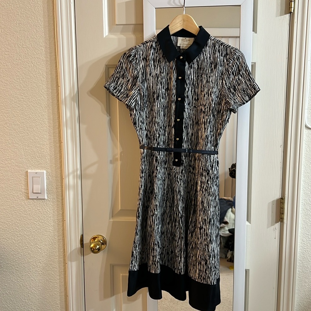 FINAL REDUCTION Kate Spade New York Navy and White Silk Dress